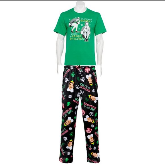 Mens Buddy the Elf Pack Christmas Character Graphic Shirt and Fleece Sleep Pants - Picture 5 of 5
